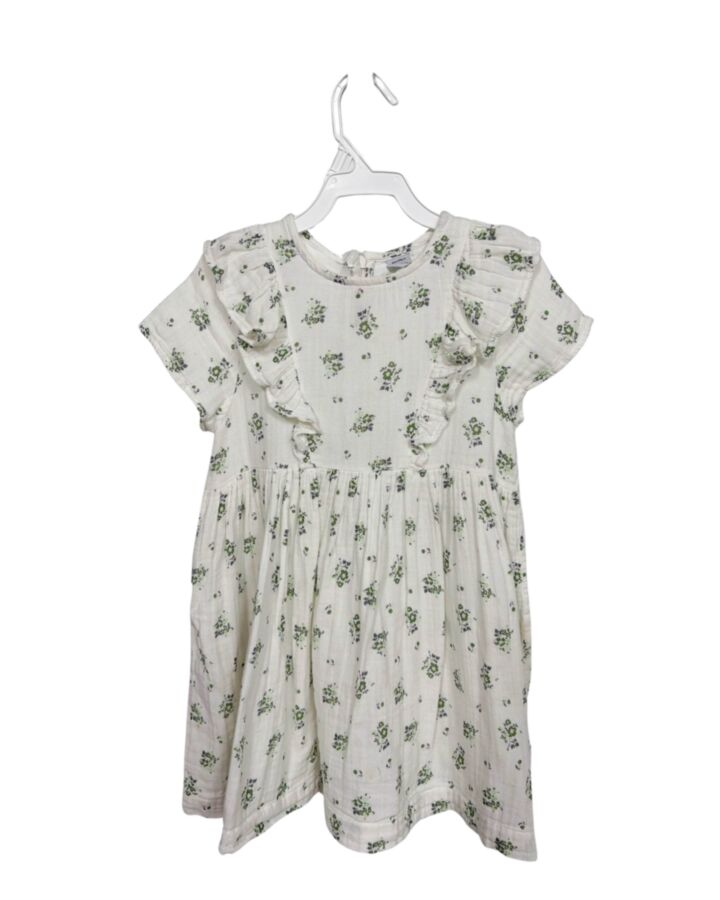 PETIT BATEAU  WHITE  FLORAL  KNIT DRESS