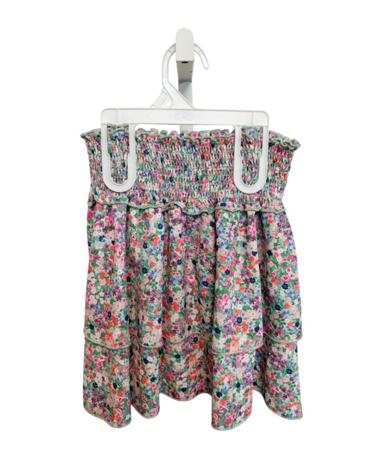 PLEAT.  GREEN  FLORAL  SKIRT