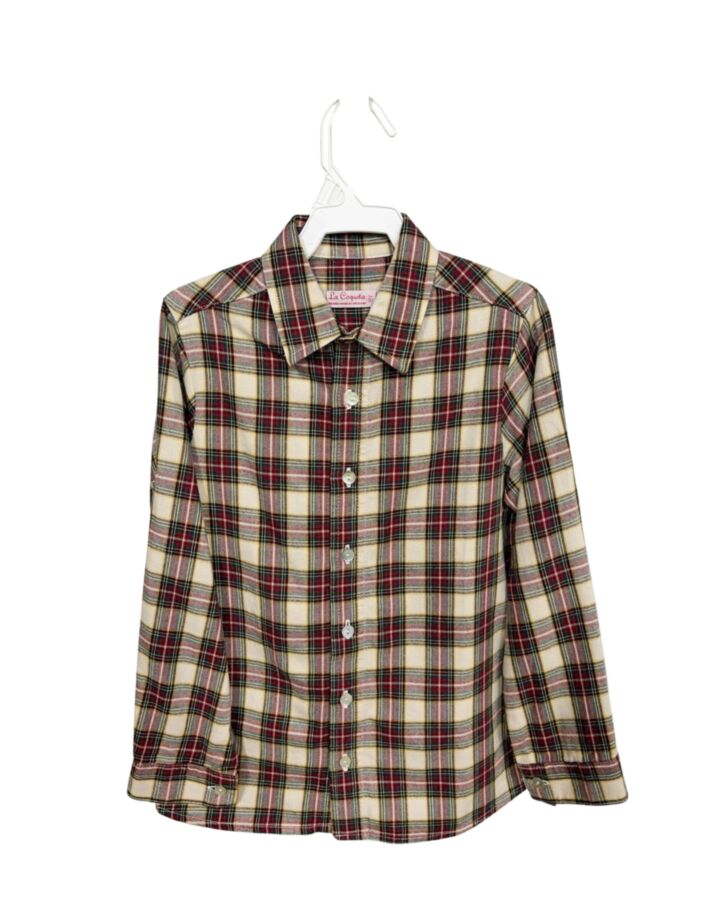 LA COQUETA  RED  PLAID  DRESS SHIRT