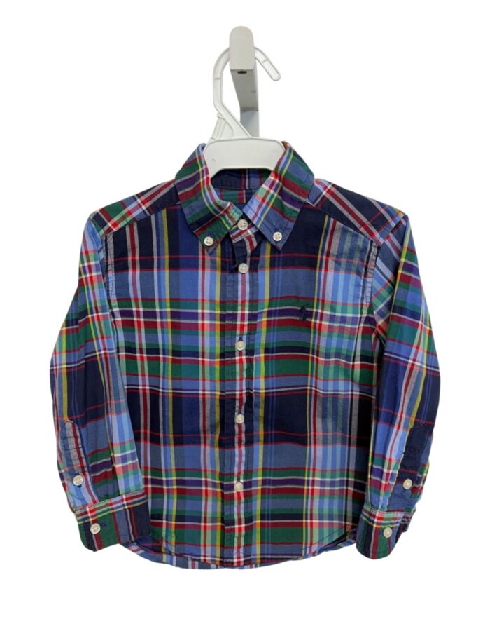 RALPH LAUREN  BLUE  PLAID  DRESS SHIRT