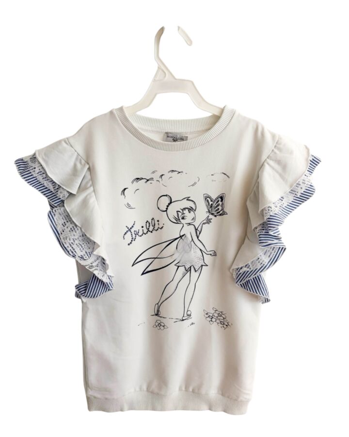 MONNALISA  WHITE    SHIRT-SS WITH RUFFLE