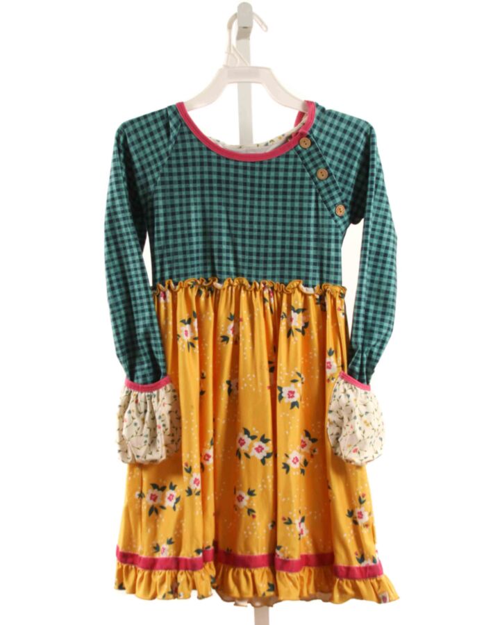 CHEEKY PLUM  YELLOW  FLORAL  KNIT DRESS