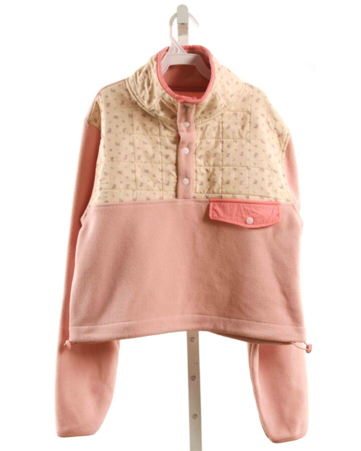 NO TAG  PINK FLEECE FLORAL  PULLOVER