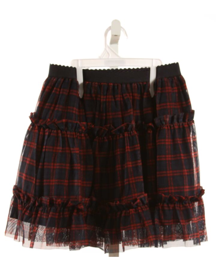 PATACHOU  BLUE TULLE PLAID  SKIRT