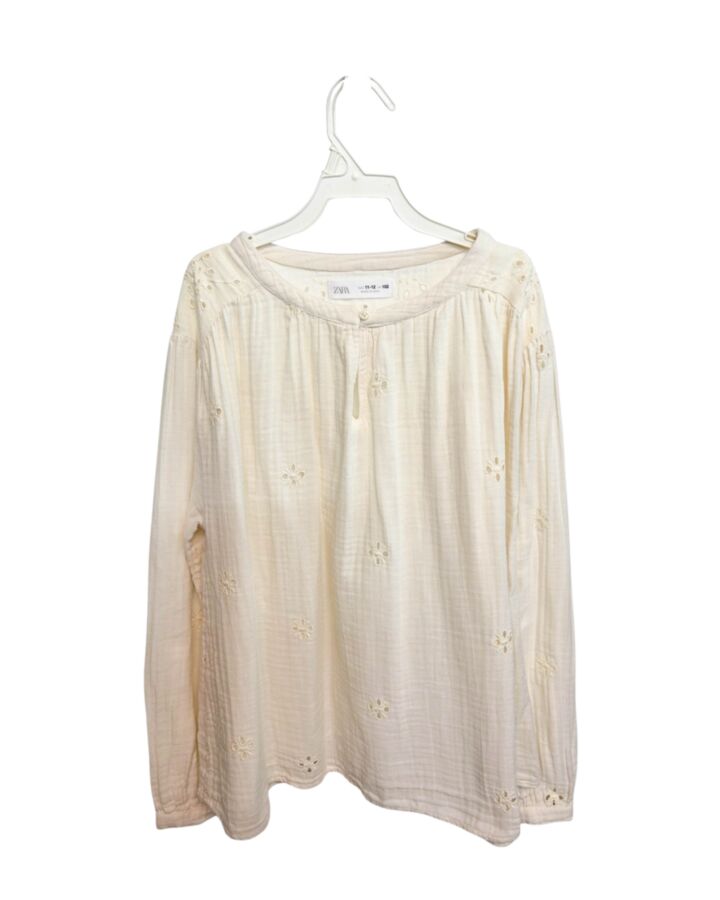 ZARA  CREAM EYELET   KNIT LS SHIRT