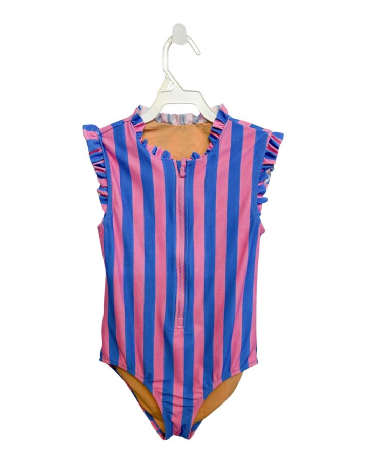 CREWCUTS  PINK  STRIPED  1-PIECE SWIMSUIT WITH RUFFLE
