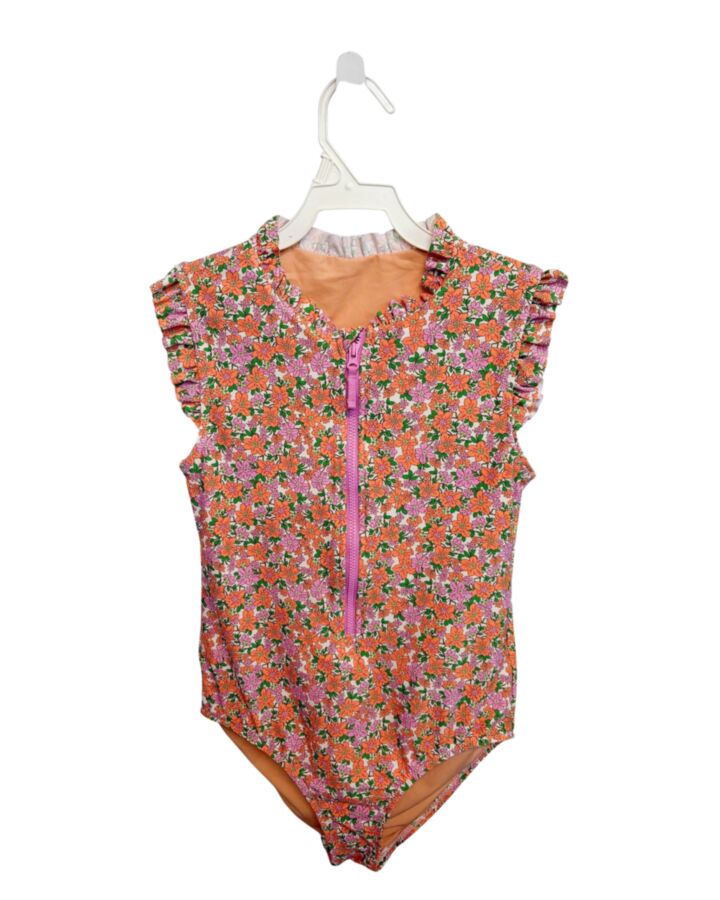 CREWCUTS  ORANGE  FLORAL  1-PIECE SWIMSUIT WITH RUFFLE