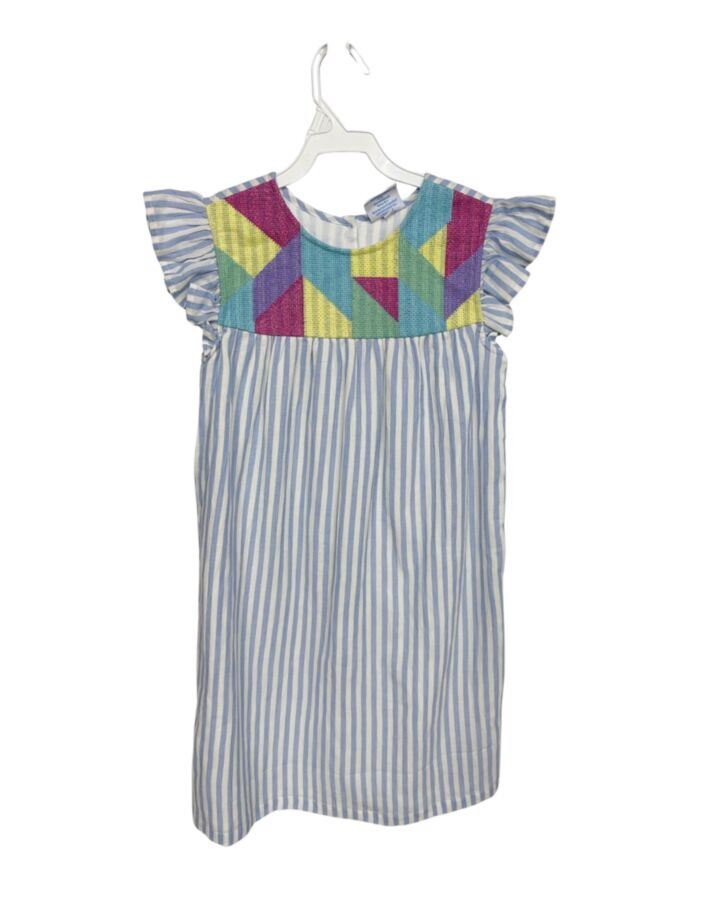 EYELET & IVY  BLUE  STRIPED EMBROIDERED DRESS