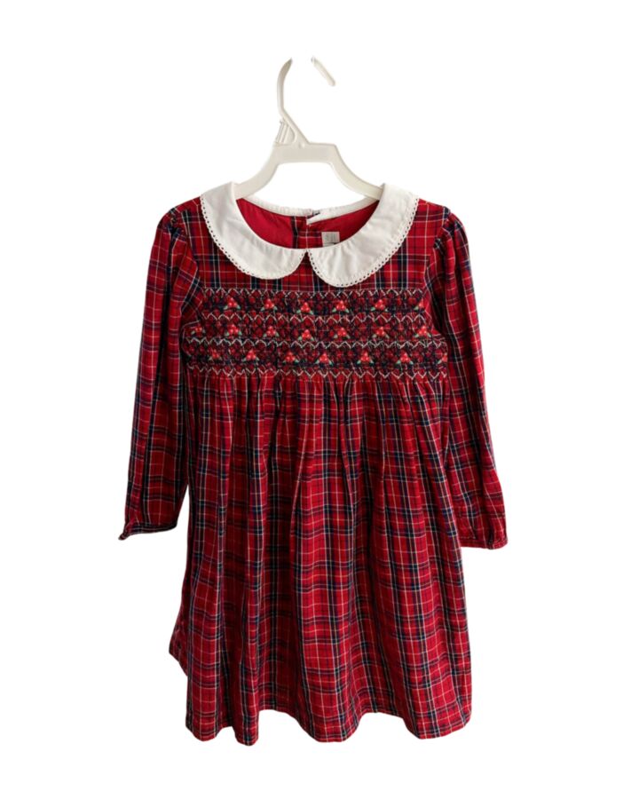 JOJO MAMAN BEBE  RED  PLAID SMOCKED DRESS