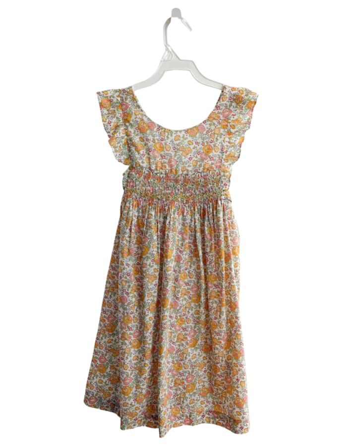 CYRILLUS  ORANGE  FLORAL SMOCKED DRESS