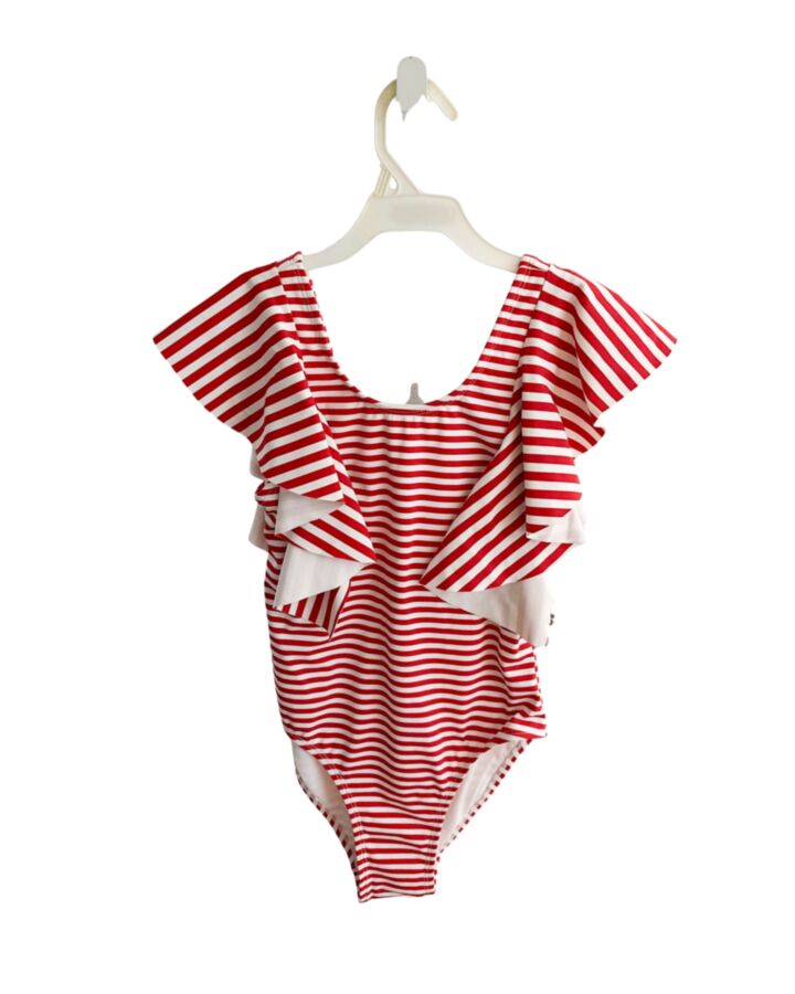 HABITUAL GIRL  RED  STRIPED  1-PIECE SWIMSUIT WITH RUFFLE