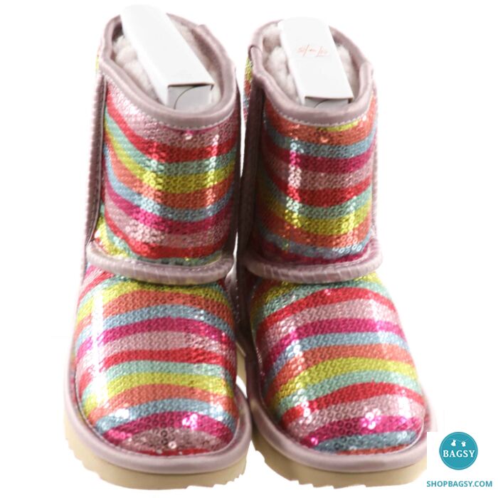 2024 UGG Classic short II sequin mural rainbow Boot. Girl. Size: 9