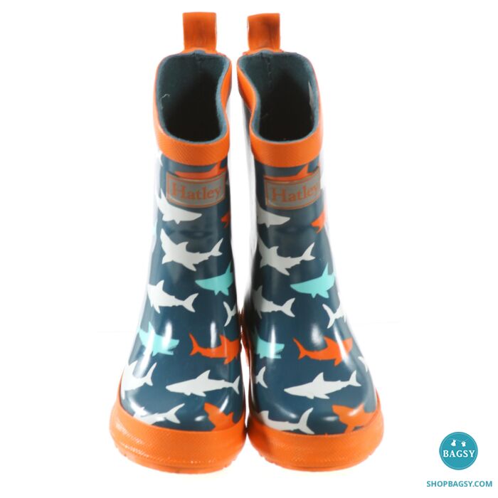 Fashion orange and blue rain boots