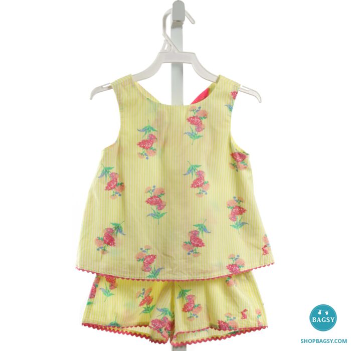 JOULES YELLOW FLORAL 2-PIECE OUTFIT WITH RIC RAC