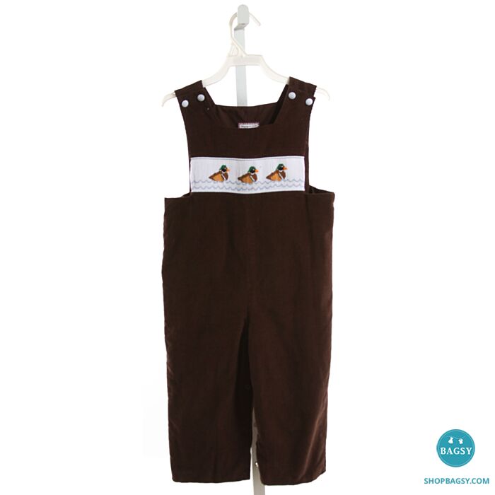 SHRIMP GRITS BROWN CORDUROY SMOCKED LONGALL