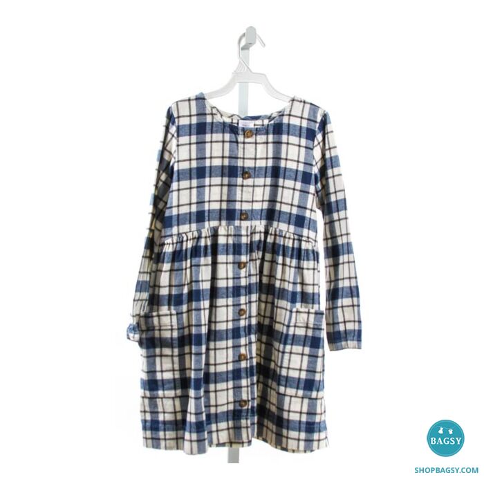 HANNA ANDERSSON BLUE FLANNEL PLAID DRESS