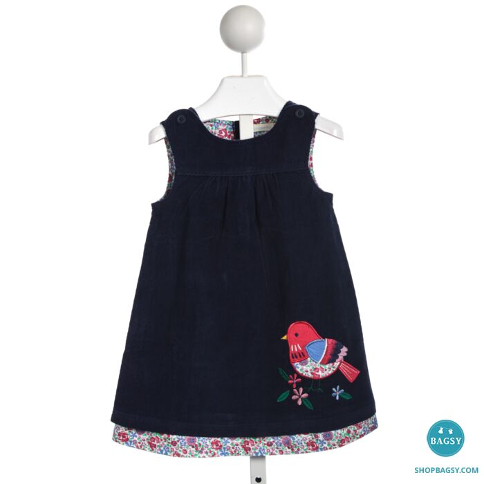 JOJO MAMAN BEBE BIRD PINAFORE DRESS NWT