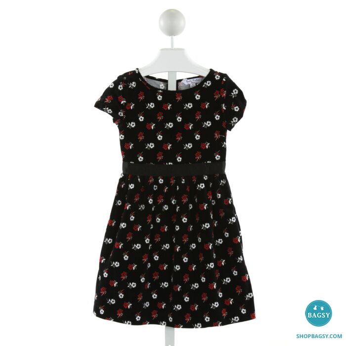 BROOKS BROTHERS BLACK VELVET FLORAL DRESS