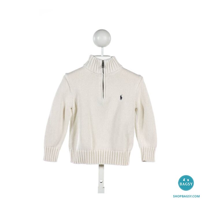 POLO BY RALPH LAUREN OFF WHITE QUARTER ZIP PULLOVER