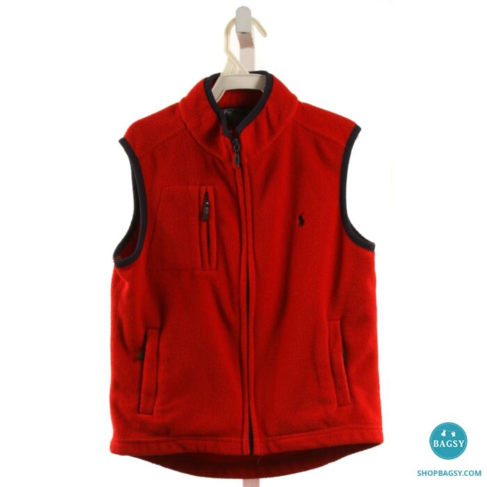 POLO BY RALPH LAUREN RED FLEECE VEST