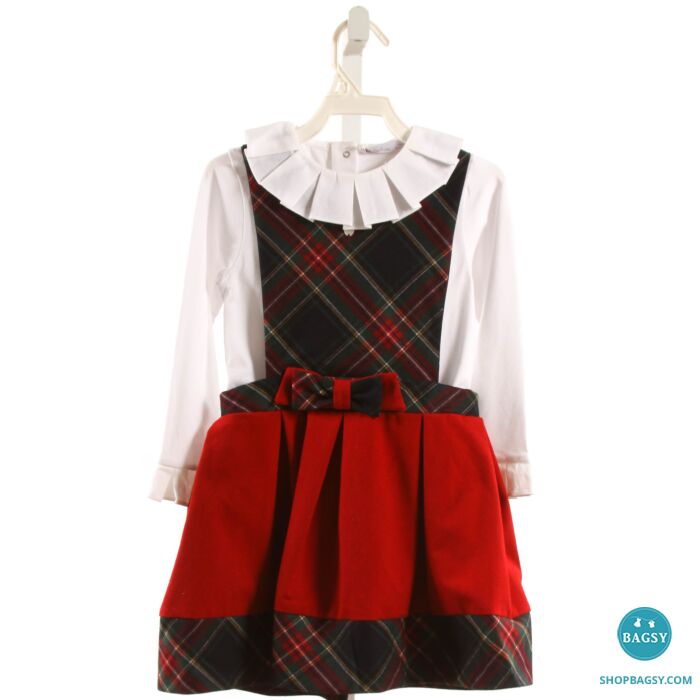 PATACHOU RED PLAID PARTY DRESS