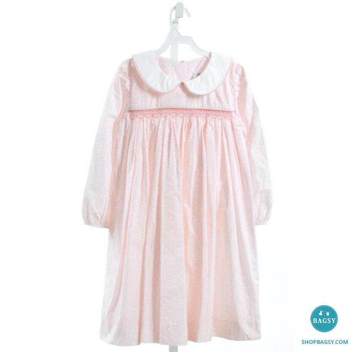 SHRIMP GRITS LT PINK FLORAL SMOCKED DRESS