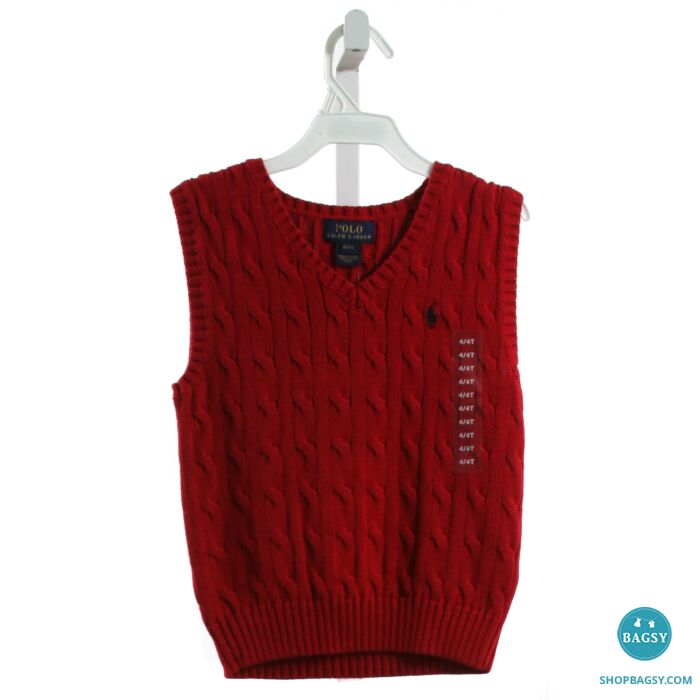 POLO BY RALPH LAUREN RED SWEATER VEST