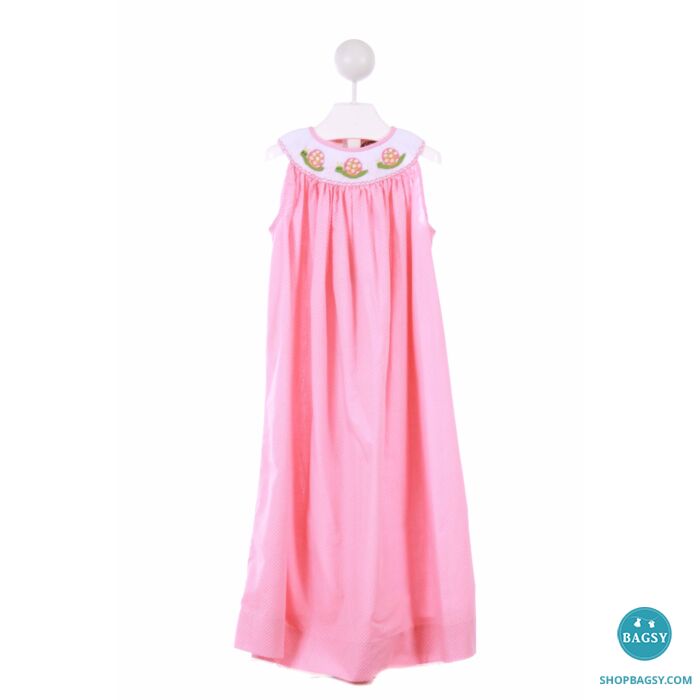 LOLLY WOLLY DOODLE PINK POLKA DOT SMOCKED CASUAL DRESS