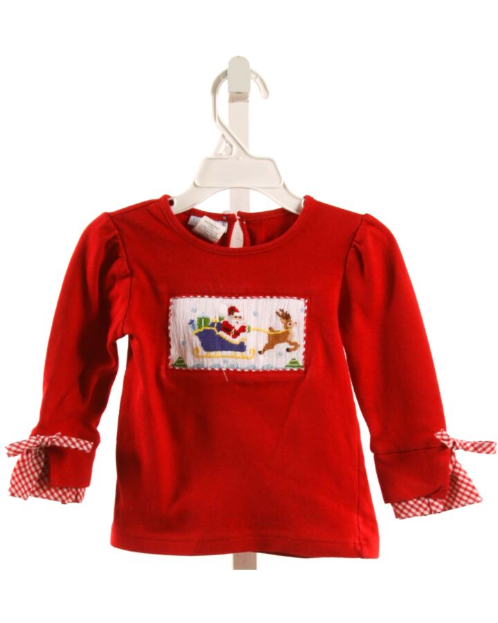 VIVE LA FETE  RED   SMOCKED KNIT LS SHIRT