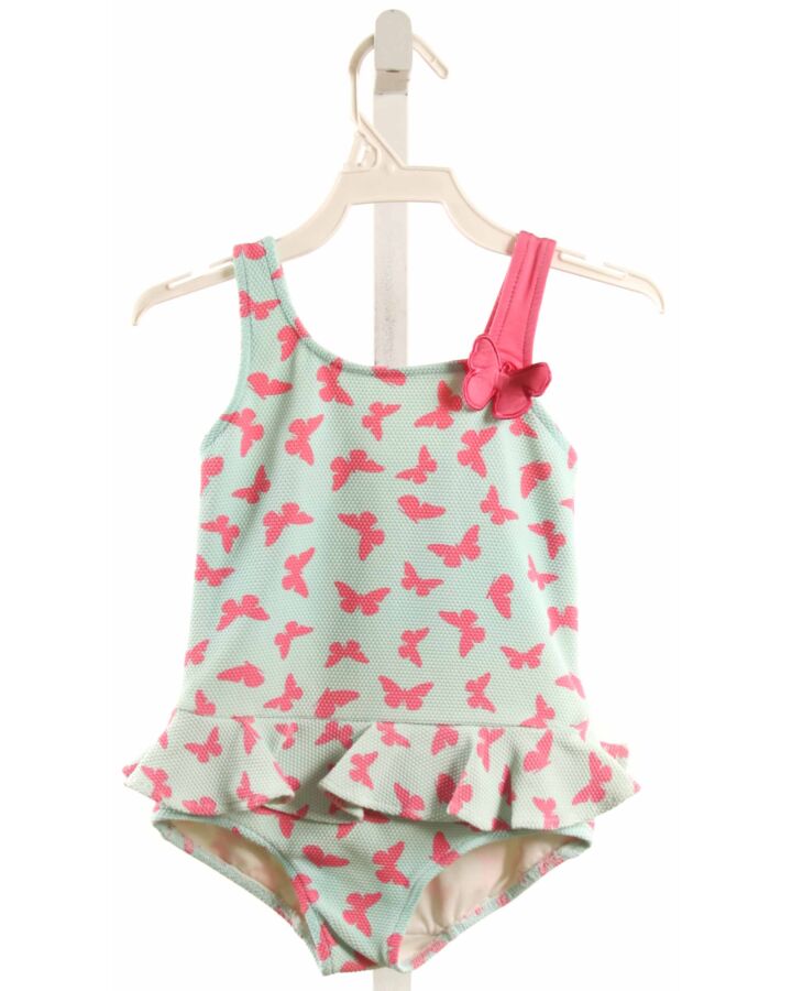 FLORENCE EISEMAN  GREEN PIQUE   1-PIECE SWIMSUIT