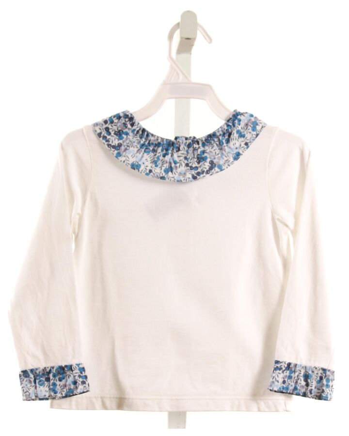 JACADI  WHITE  FLORAL  KNIT LS SHIRT