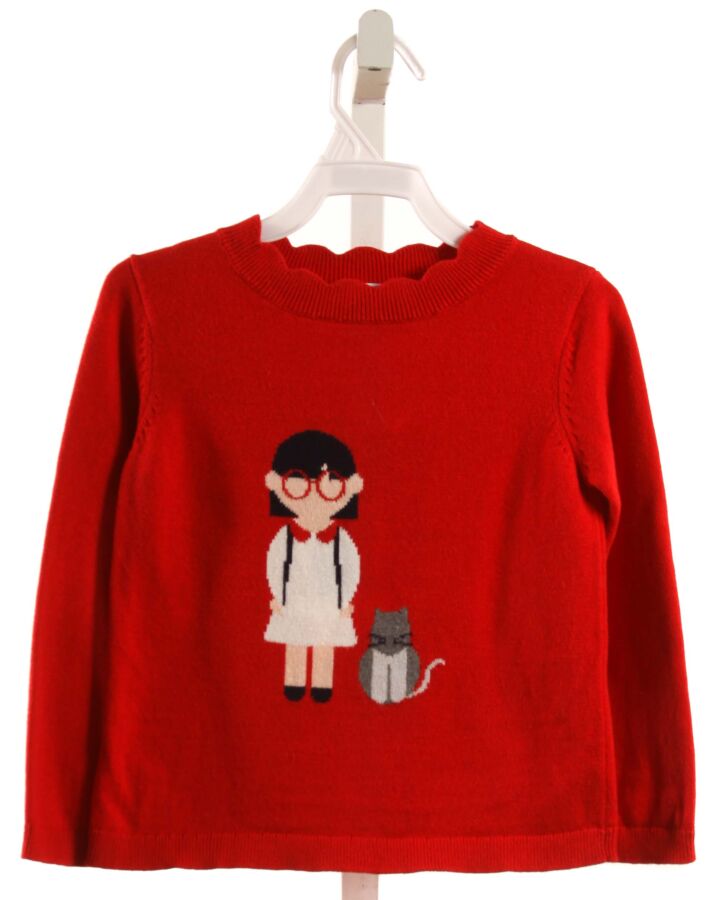 JACADI  RED   PRINTED DESIGN SWEATER