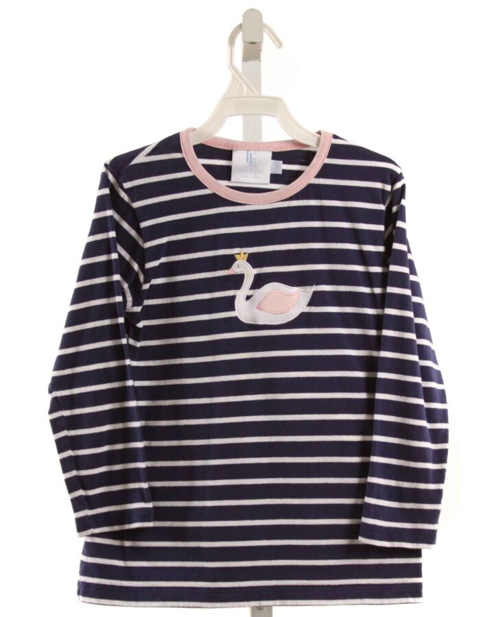 LITTLE ENGLISH  NAVY  STRIPED APPLIQUED KNIT LS SHIRT