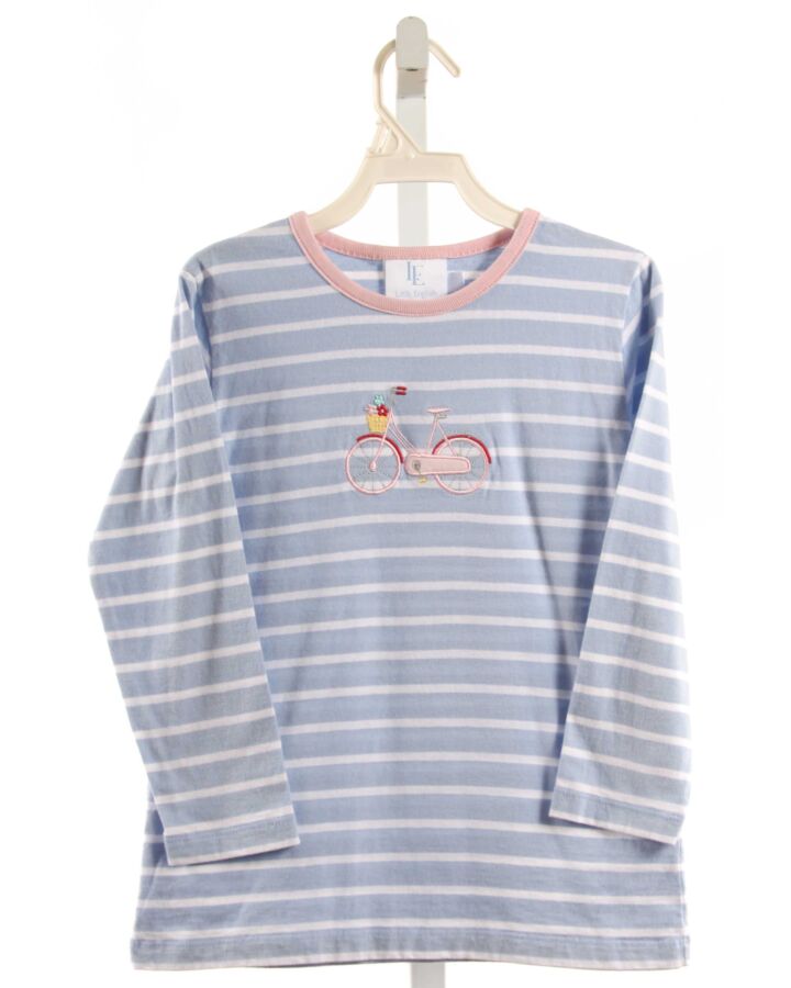 LITTLE ENGLISH  LT BLUE  STRIPED APPLIQUED KNIT LS SHIRT