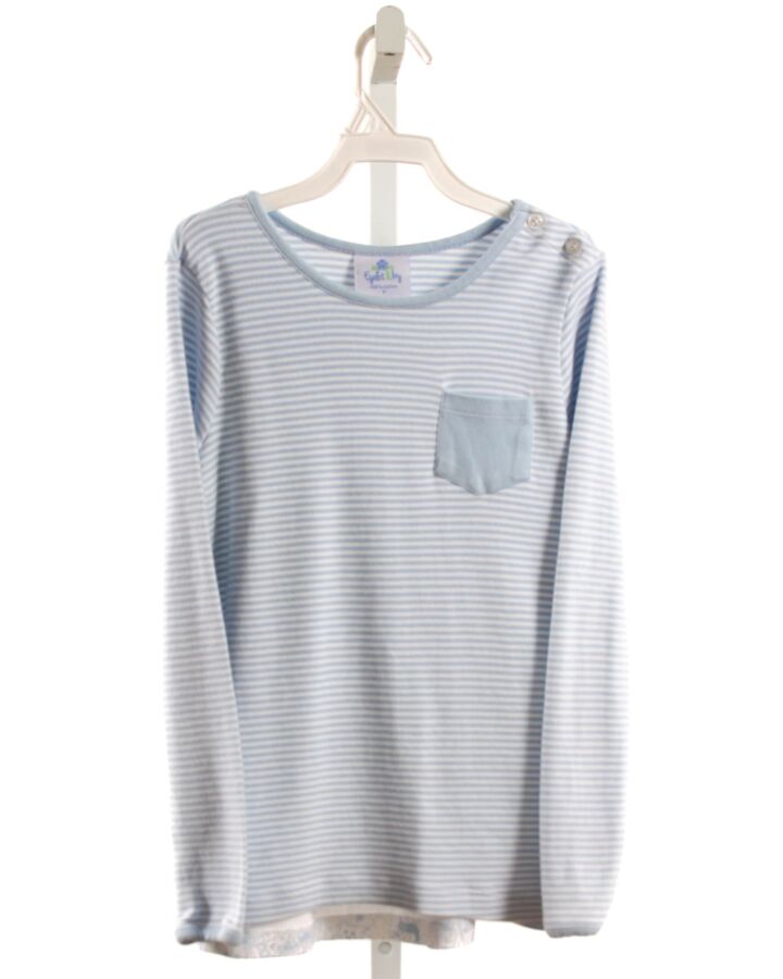 EYELET & IVY LT BLUE STRIPED KNIT LS SHIRT