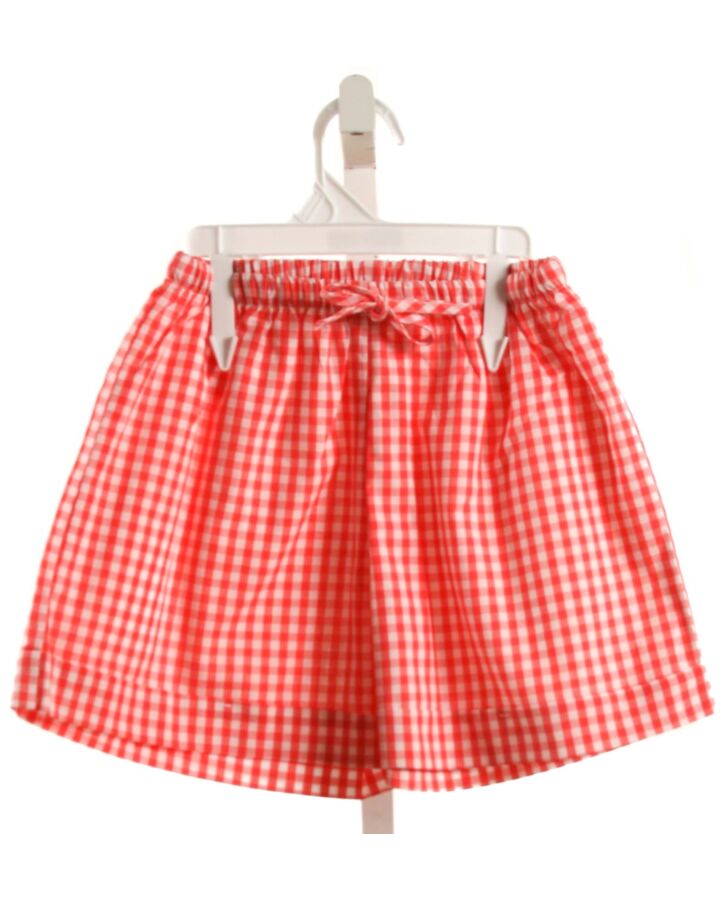 RED BEANS  RED  GINGHAM  SHORTS