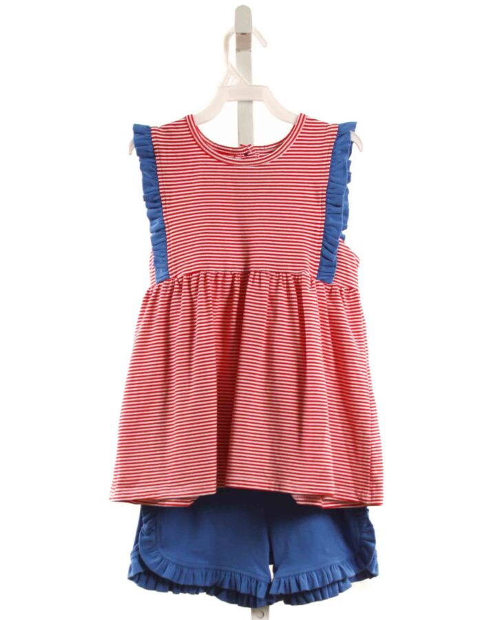 TROTTER ST.  RED  STRIPED  2-PIECE OUTFIT WITH RUFFLE