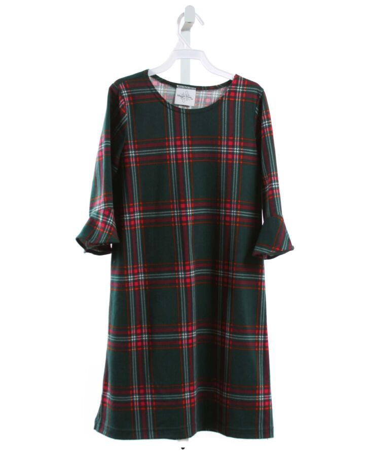 MAGGIE BREEN  FOREST GREEN  PLAID  KNIT DRESS