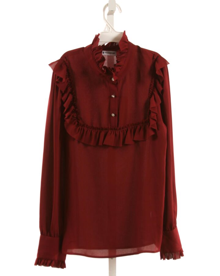 DONDUP  MAROON    DRESS SHIRT WITH RUFFLE