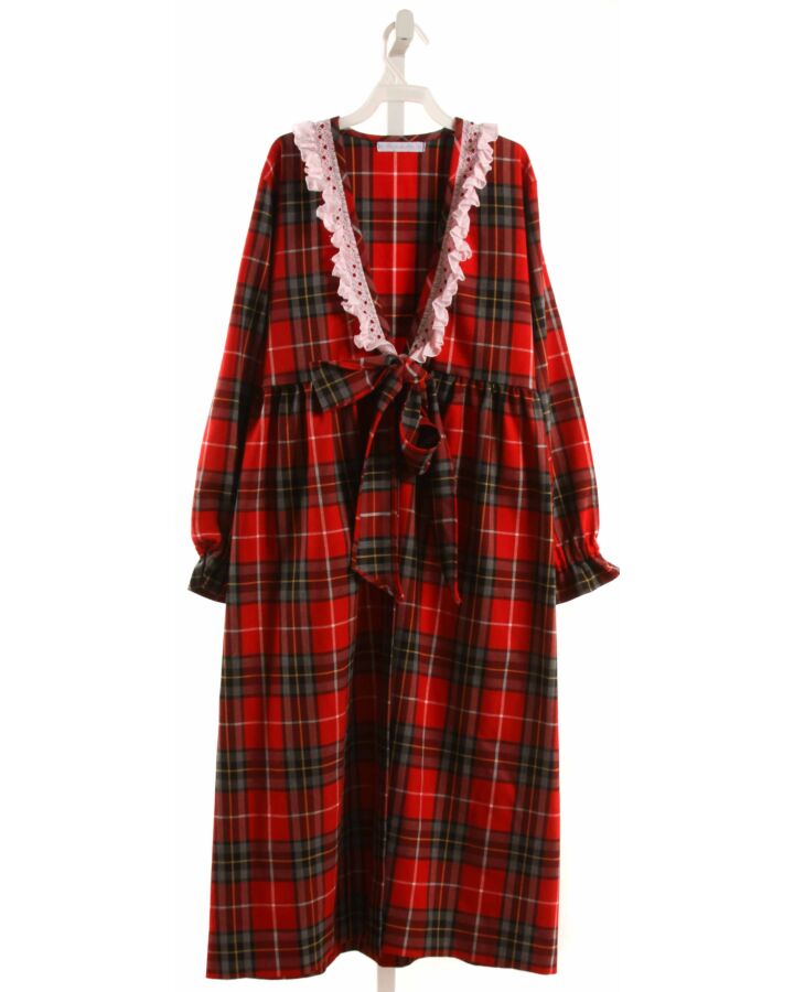 LA CARITA DE MITOS ROCA  RED  PLAID  LOUNGEWEAR WITH RUFFLE