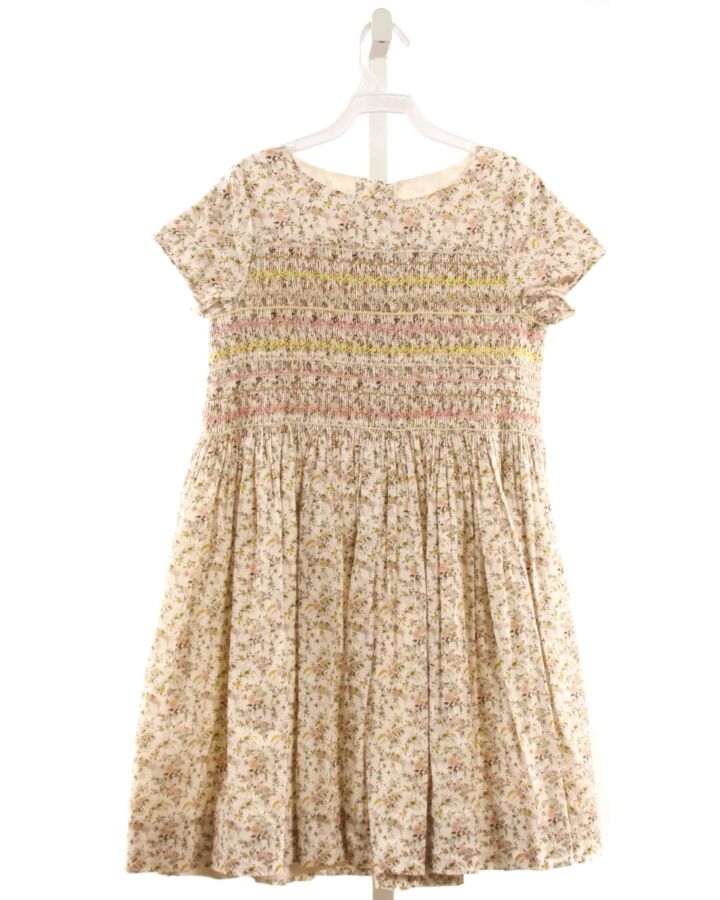 BONPOINT  WHITE  FLORAL SMOCKED DRESS