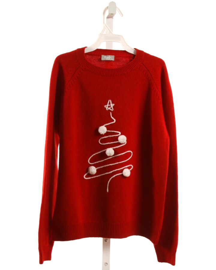 IL GUFO  RED WOOL  EMBROIDERED SWEATER