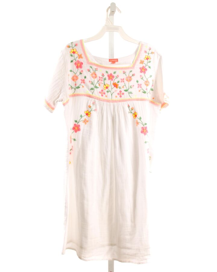 SUNUVA  WHITE  FLORAL EMBROIDERED DRESS