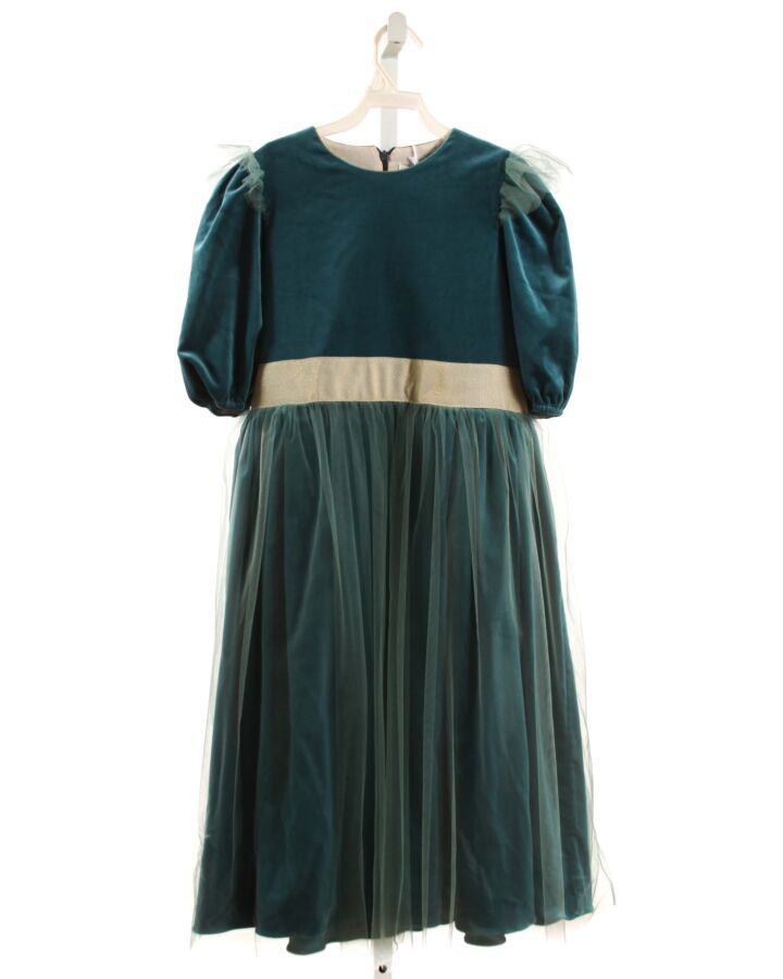 STRAWBERRIES & CREAM  GREEN VELVET   PARTY DRESS WITH TULLE