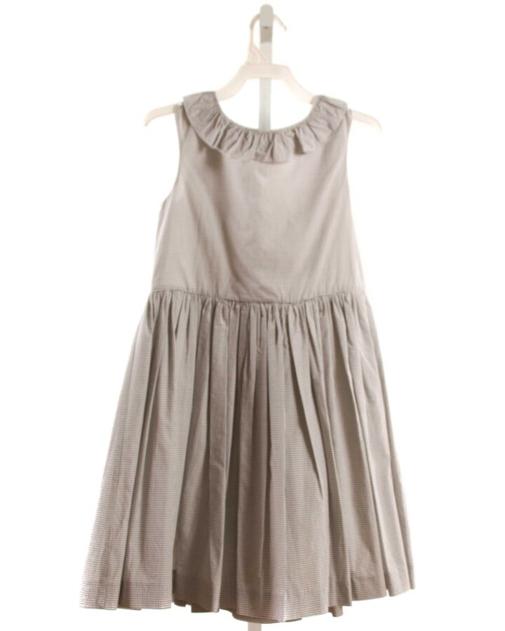 BONPOINT  BLACK  WINDOWPANE  DRESS WITH RUFFLE