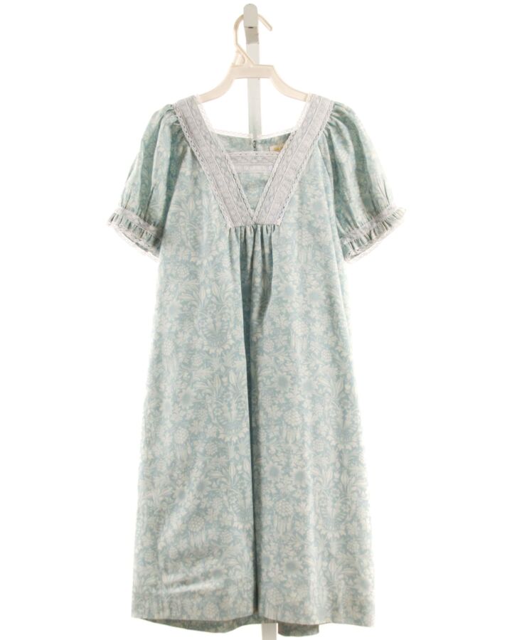 LA OCA LOCA  LT BLUE  FLORAL  DRESS WITH LACE TRIM