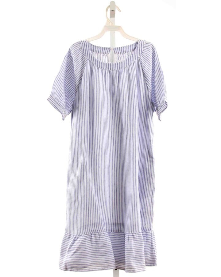 120 PERCENT LINO  BLUE LINEN STRIPED  DRESS