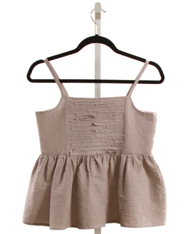 IL GUFO  BROWN SEERSUCKER STRIPED  SLEEVELESS SHIRT