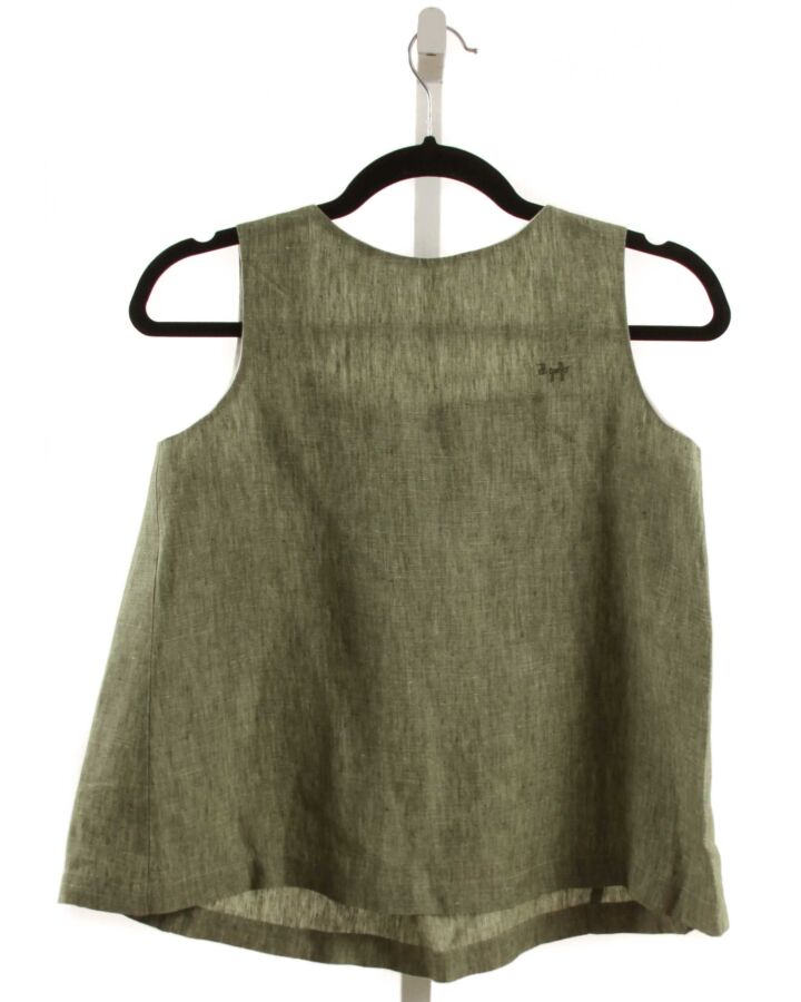 IL GUFO  GREEN LINEN   SLEEVELESS SHIRT