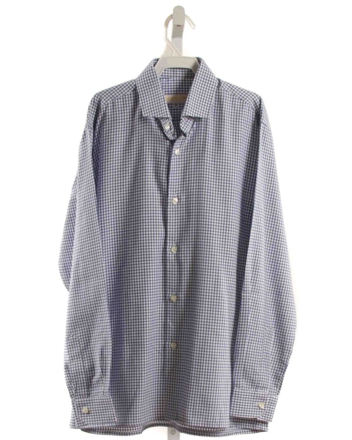 LA OCA LOCA  BLUE  WINDOWPANE  DRESS SHIRT